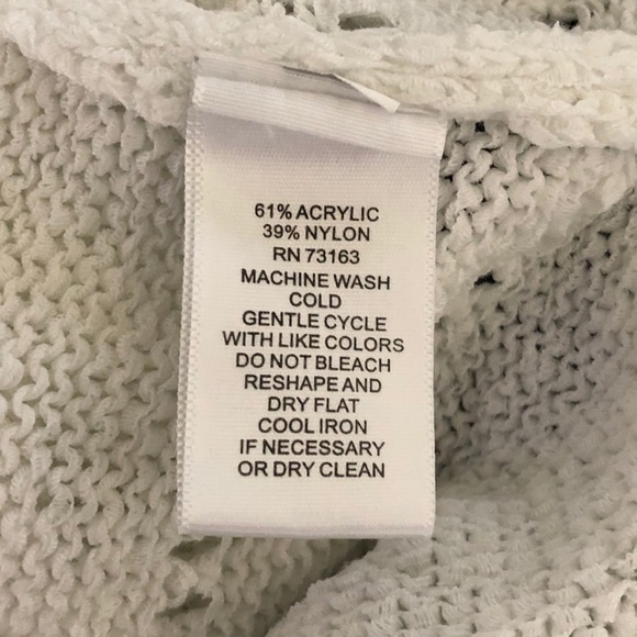 Pointelle white open knit sweater, medium - Picture 5 of 7